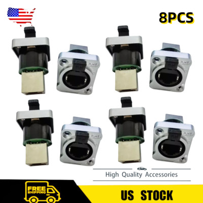 8 x CAT5/6 RJ45 Feed-through Ethercon Chassis Panel Mount RJ45 Connector System