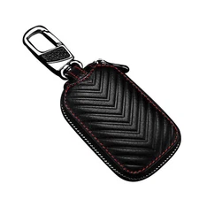 Genuine Leather Car Key Chain Bag Smart Key Holder Cover Remote Fob Case G