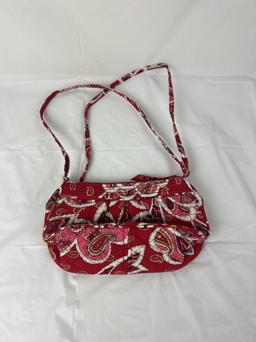Vera Bradley Midnight Paisley Red Pink, White Small Crossbody Shoulder Bag Purse - Picture 4 of 4