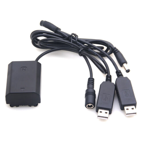 NP-FZ100 Dummy Battery W/5V Dual USB Power Cable For Sony Alpha A9 ILCE-9 A7RIII - Bild 1 von 4
