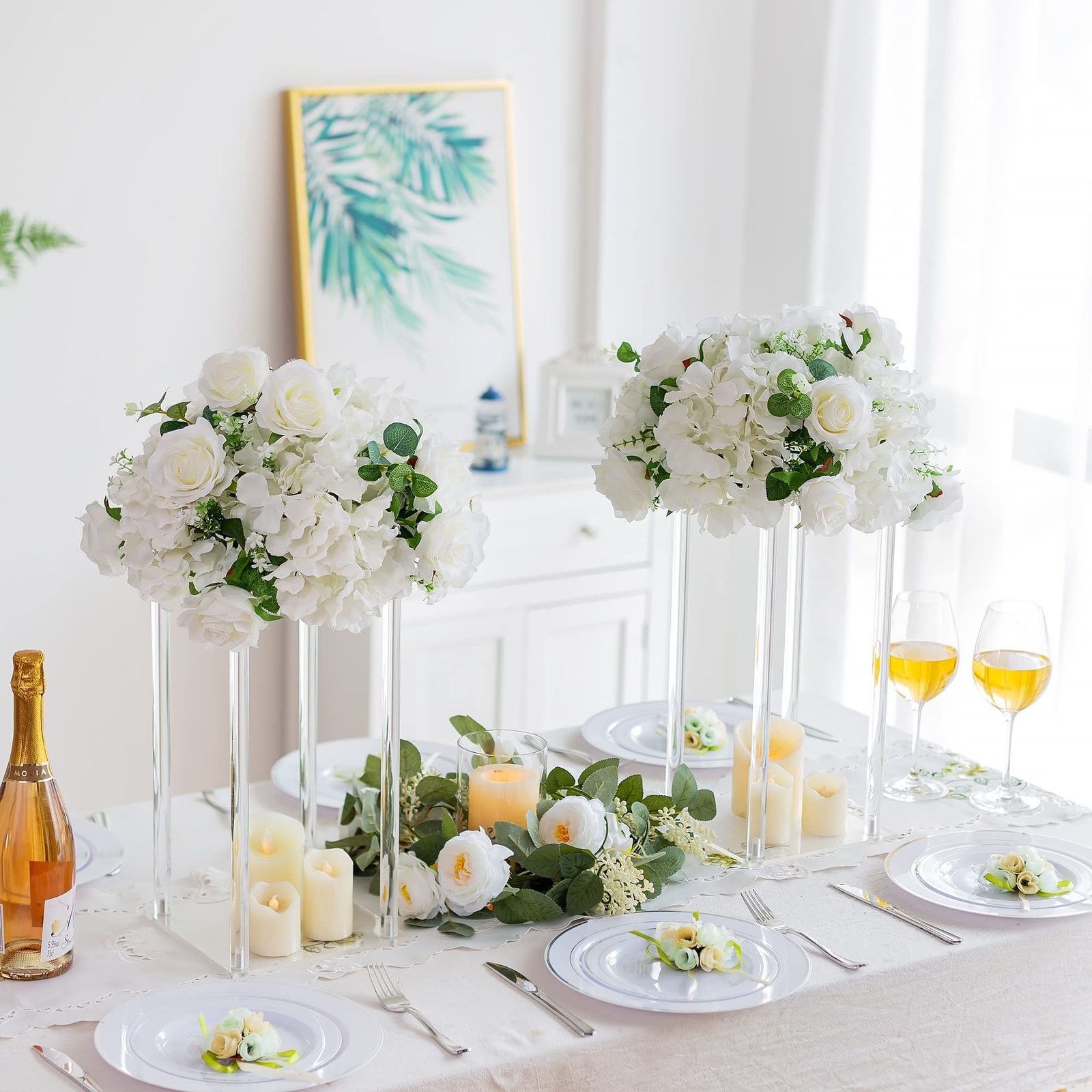 Acrylic Vases Wedding Centerpieces for Tables - 10 Pcs Clear Column Flower St...