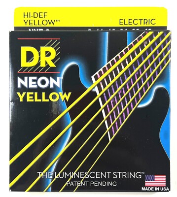 DR Strings Guitar Strings Electric Neon Yellow 09-42 Light