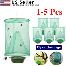 1~5 The Ranch Fly Trap Reusable Fly Catcher Killer Cage Net Trap Pest Bug Catch