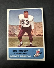 1962 Fleer Football Bob Hudson, #43, Vg
