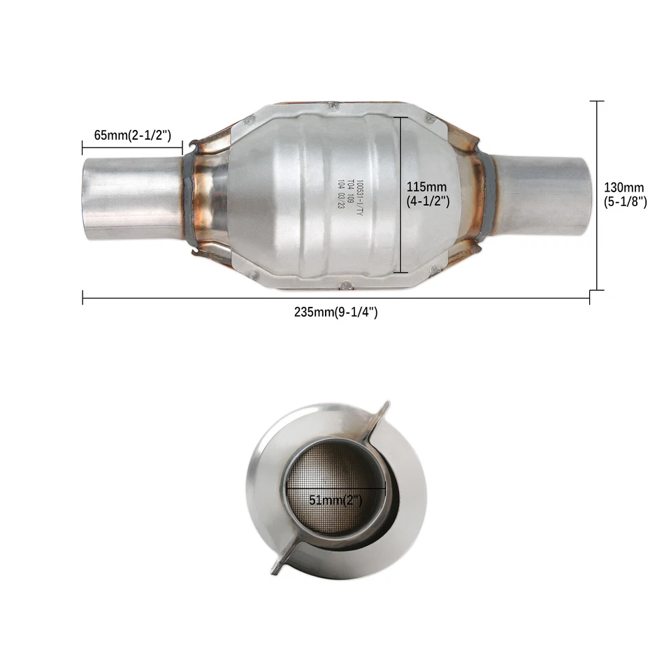2" Inlet/Outlet Catalytic Converter Weld-on w/ Heat Shield For Mazda B2000 B2200 - Image 4 of 4