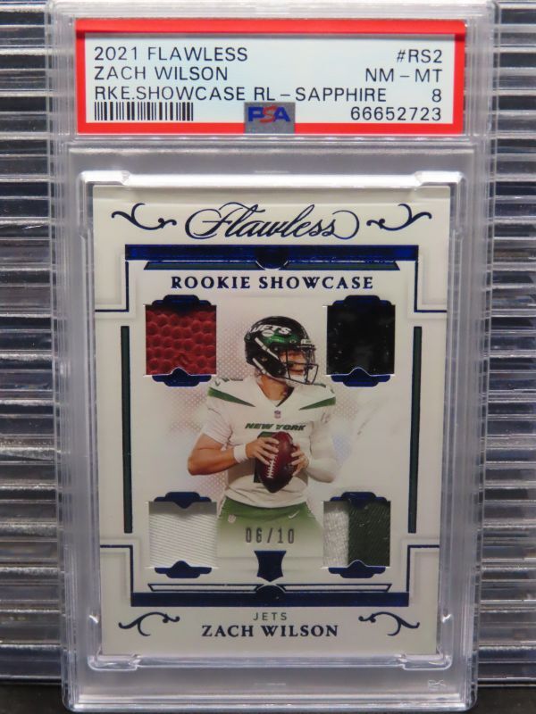 Zach Wilson Panini Flawless Rookie Showcase Relics #RS2 Sapphire