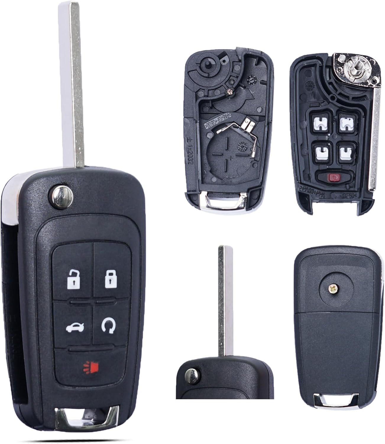 Key Fob Shell Case Replacement Fits Chevy Keyless Remote Control Key Pad Cover