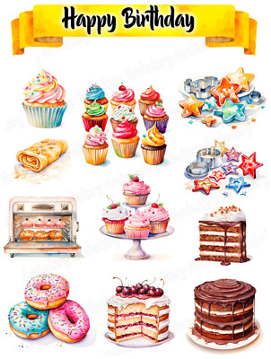 Backen Küche Essen Kuchen Topper Party Deko essbar Geburtstag Feier Aufstehen