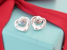 Tiffany  Co Silver 925 Peretti Open Heart Earrings