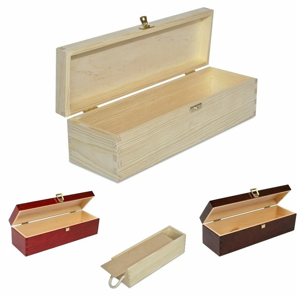 Creative Deco Boîte Caisse à Vin en Bois Cadeau | 1 Bouteille | 4 Variantes - Photo 1/1