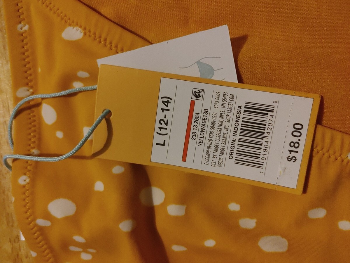 Women's Bikini Hipster Bottom Kona Sol Yellow Dot Print Size Large