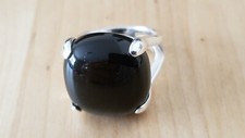 Sterling Silver 925 SEMI-PRECIOUS STONE RING 9, 12.3 grams- BLACK ONYX