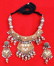 Kopar Metal Necklace Tribal Choker Belly Dance Set Fashion Jewelry Handmade Ats