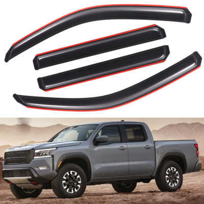 For 2022-2024 Nissan Frontier Crew Cab In-Channel Window Vent Visors Rain Guards