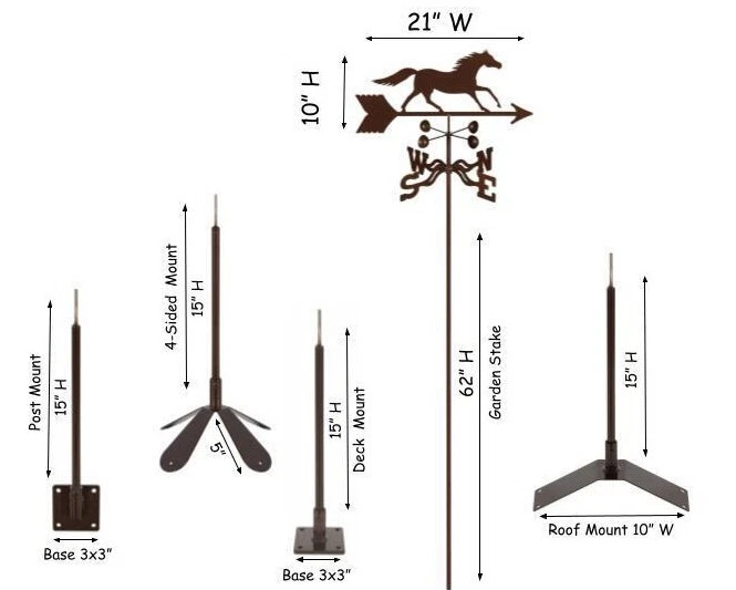 EZ Vane: HEAVY DUTY Steel Horse Running Weathervane - Image 4 of 4
