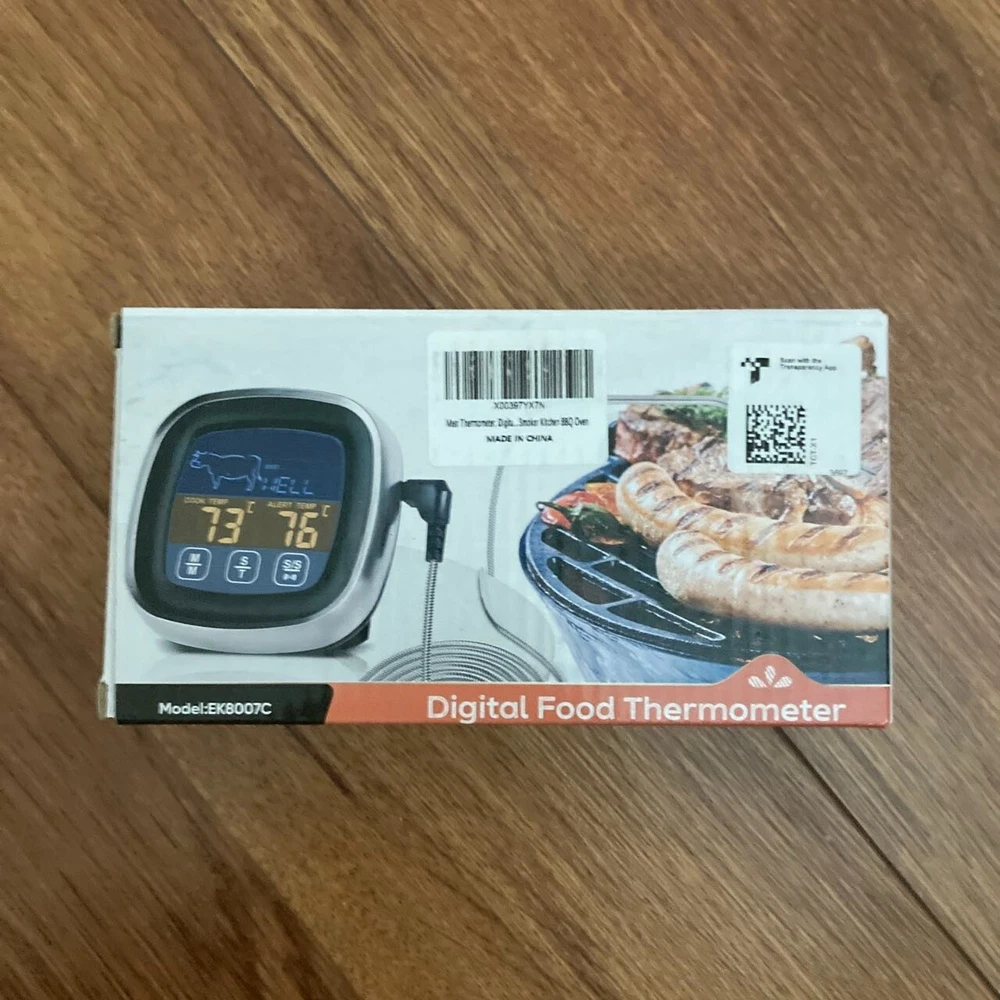 Meat Thermometer, with Long Probe, Digital Meat Thermometer with Large Touchscre