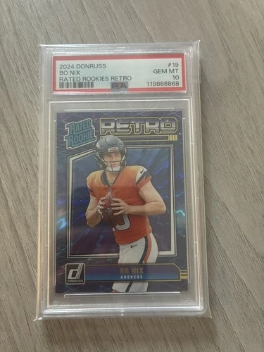 2024 Donruss Rated Rookie Retro Bo Nix PSA 10 GEM MT #19