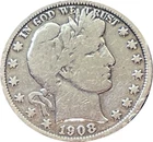 1908-D Barber Half Dollar
