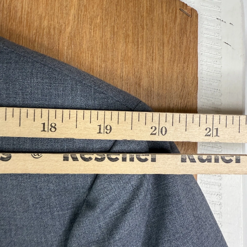 Lauren Ralph Lauren 套装男式 46R 灰色 2 按钮 100% 羊毛修身黑色标签 — 第 4/4 张图片