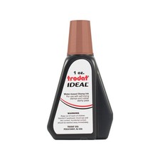 Brown Liquid Ink Refill 1oz Bottle for Self Inking Rubber Stamps Water Based