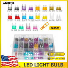 220 Pcs Car Blade Fuse Assortment Assorted Kit Blade Set Auto Truck Automotive