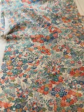 14"x55" Japanese kimono silk fabric/Chirimen crepe, cream white RA33