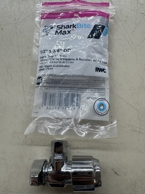 SharkBite Max 1/2'' Push-to-Connect x 3/8'' O.D. Compression Chrome-Plated Brass