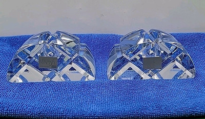 Pair Of Mikasa Lead Crystal Candle Holder - Size 4'' x 2'' x 1.5'' 