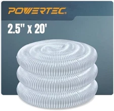 Dust Collection Hose 2.5"x20' Flexible PVC Table Saw Band Saw