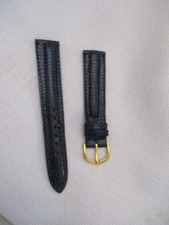 genuine lizard watchstrap watch band strap 18mm navy blue gold usa