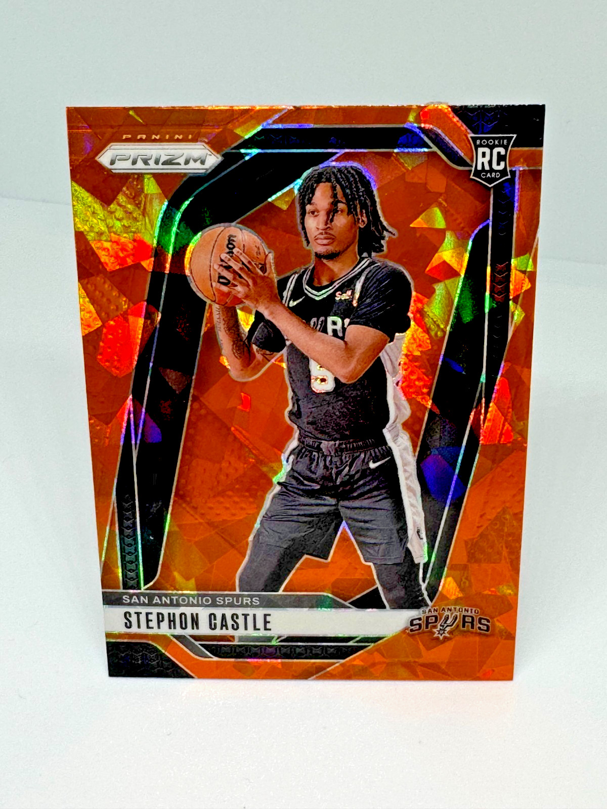 2024 Stephon Castle Panini Prizm Orange Ice #234 Spurs