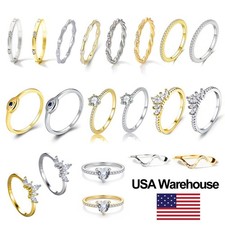 925 Sterling Silver Zircon shinning Rings for Women Wedding Engagement Jewelry