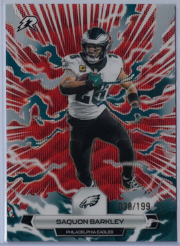 2025 Topps Resurgence Saquon Barkley #80 Crimson Surge /199 Philadelphia Eagles