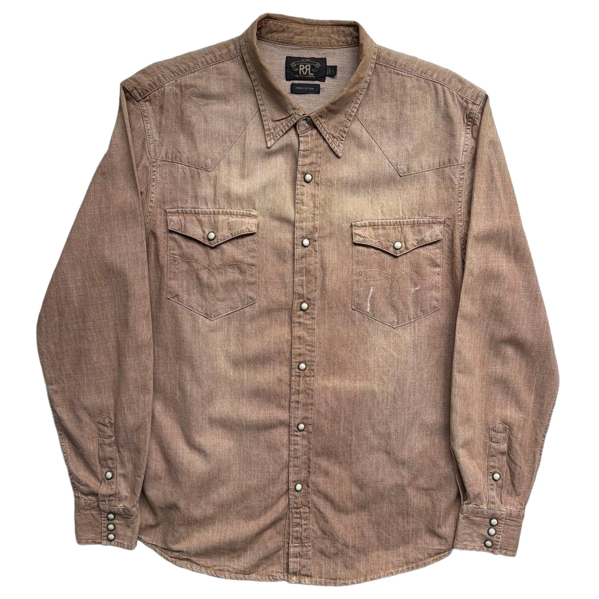 RRL Denim Solid Casual Button-Down Shirts for Men for sale | eBay