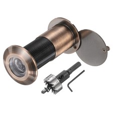 Door Peephole, Door Viewer Peephole Fit 2'' to 3'' Door, Red Brushed