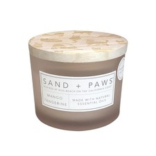 Sand  Paws Scented Candle Mango Tangerine Air Freshening Jar Cotton 12 oz
