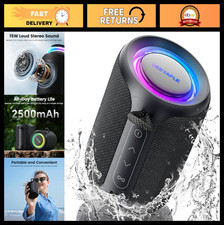 Wireless Bluetooth Speaker, IP67 Waterproof  Dustproof, 15W Stereo Sound, TWS P