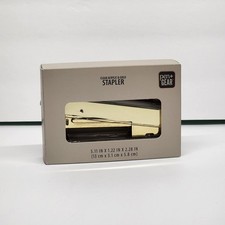 Compact Clear Acrylic Gold Stapler, 20 Sheet Capacity, Half Strip, Transparen...