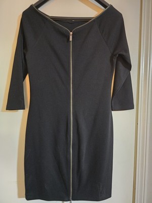 Armani Exchange Little Black Dress With Zipper Detail Size Large Sophisticated