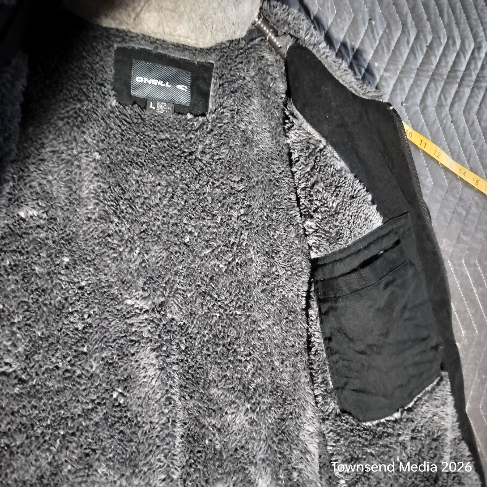 ONeill Jacket Mens Large Black Sherpa Lined Cotton Zip Front Workwear Coat image 4