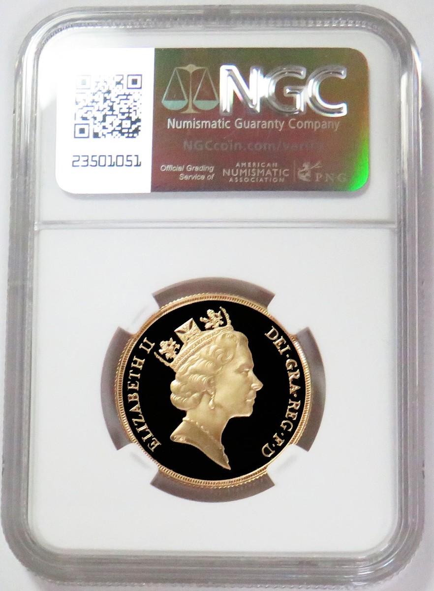 1988 GOLD GREAT BRITAIN 2 POUNDS SOVEREIGN PROOF COIN NGC PF