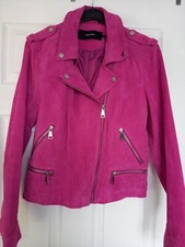 Ladies Vero Moda Biker Style Leather Jacket Pink New With Tags