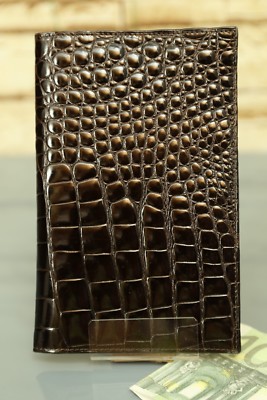 Brieftasche KRALLE - Echtes Krokodil Leder! IRV NEU! Wallet crocodile NEW! n832