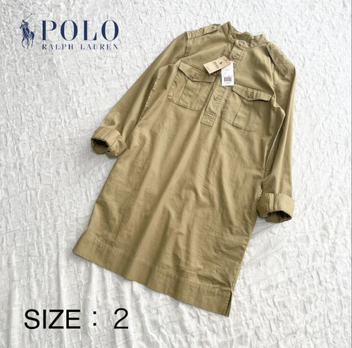 Polo Ralph Lauren Women's Harvest Long Sleeve Cotton Twill Shirtdress Sz 2 - Picture 7 of 7