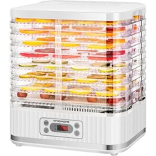 8 Trays Food Dehydrator Machine Fruit Dryer Beef Meat 400W Timer & Temp. Control