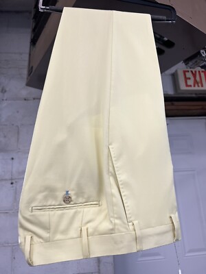NEW Size 31 Men s Lt. Yellow Dress Pant 100% Wool Sup. 150 Made In Italy R/$275