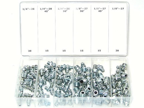 220 pc Hydraulic Lubrication Grease Fittings Assortment Zerk Fitting Metric /Sae - 第 2/2 張圖片
