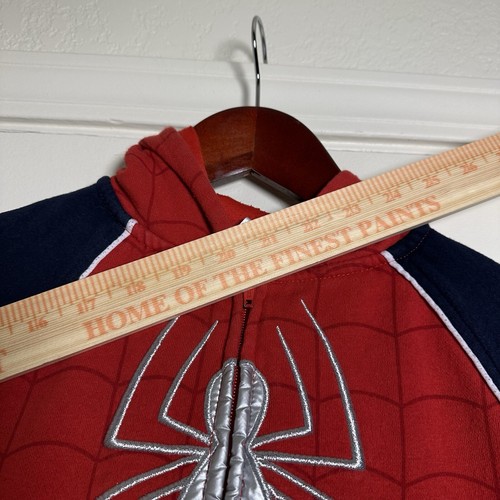 Marvel Spiderman Zipup Hoodie Boys Youth Size 6 - Picture 9 of 11