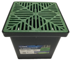 NDS Catch Basin 12 inch Drain Kit with Plastic Grate, Yard Landscaping Drainage