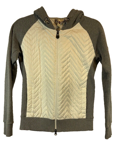 Colmar Jacket Women's Size S Full Zip Gray White Quilted Knit Italy *flaw